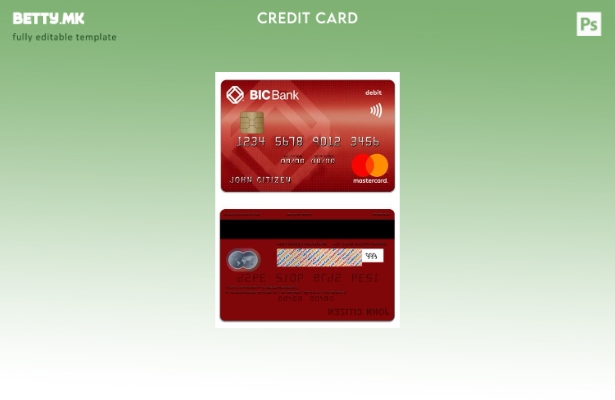 Модерен шаблон за дебитна мастер карта на Камбоџа BICBank